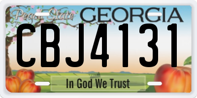 GA license plate CBJ4131