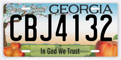 GA license plate CBJ4132