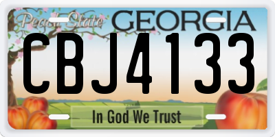 GA license plate CBJ4133