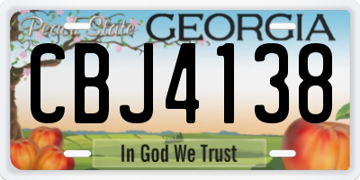 GA license plate CBJ4138
