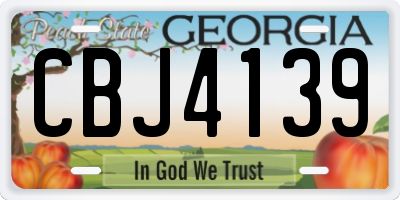 GA license plate CBJ4139