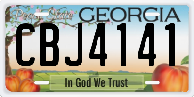 GA license plate CBJ4141