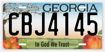 GA license plate CBJ4145