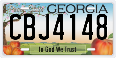 GA license plate CBJ4148