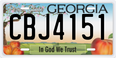 GA license plate CBJ4151