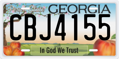 GA license plate CBJ4155
