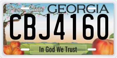 GA license plate CBJ4160