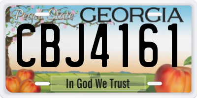 GA license plate CBJ4161