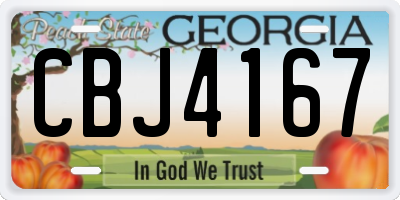 GA license plate CBJ4167