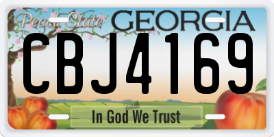 GA license plate CBJ4169