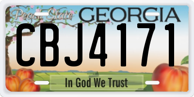 GA license plate CBJ4171