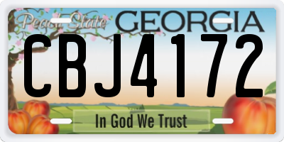 GA license plate CBJ4172