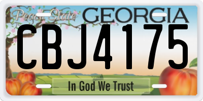 GA license plate CBJ4175