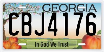 GA license plate CBJ4176
