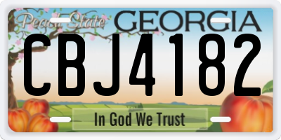GA license plate CBJ4182