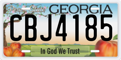 GA license plate CBJ4185
