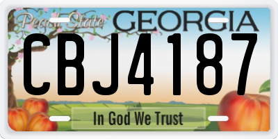 GA license plate CBJ4187