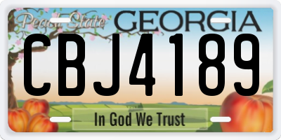 GA license plate CBJ4189