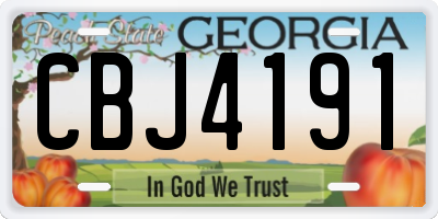 GA license plate CBJ4191