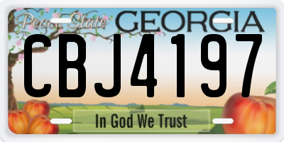 GA license plate CBJ4197