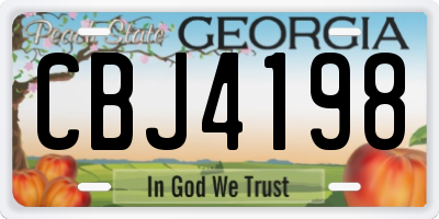 GA license plate CBJ4198