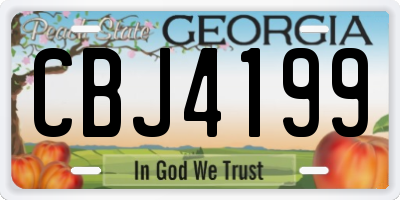 GA license plate CBJ4199