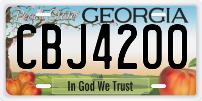 GA license plate CBJ4200