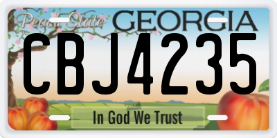 GA license plate CBJ4235