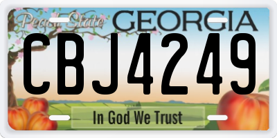 GA license plate CBJ4249
