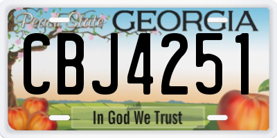 GA license plate CBJ4251