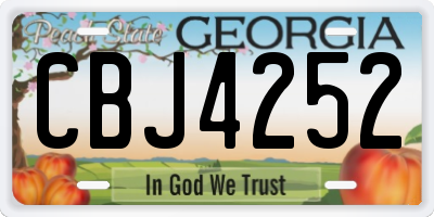 GA license plate CBJ4252