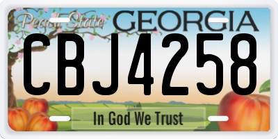 GA license plate CBJ4258