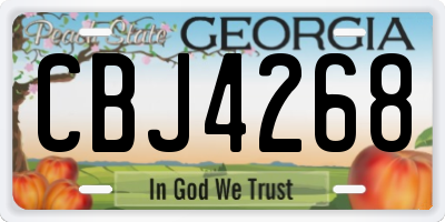 GA license plate CBJ4268
