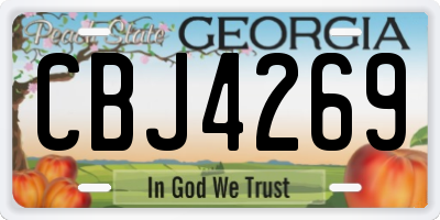 GA license plate CBJ4269