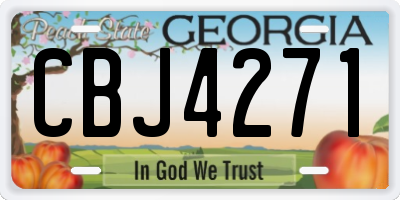 GA license plate CBJ4271