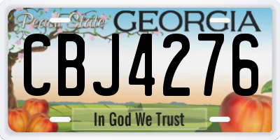 GA license plate CBJ4276