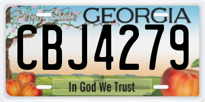 GA license plate CBJ4279