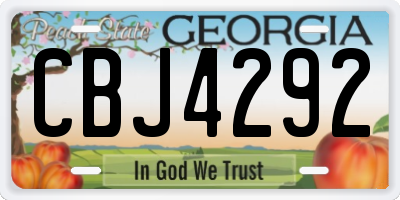 GA license plate CBJ4292