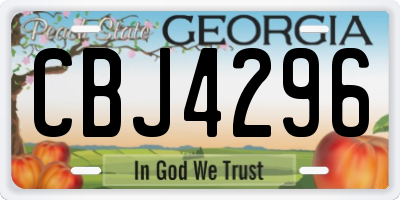GA license plate CBJ4296