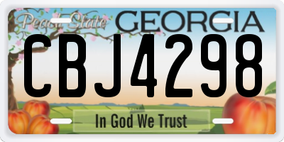 GA license plate CBJ4298