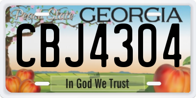 GA license plate CBJ4304