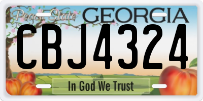 GA license plate CBJ4324