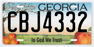 GA license plate CBJ4332