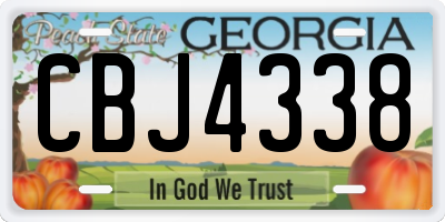 GA license plate CBJ4338