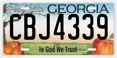 GA license plate CBJ4339