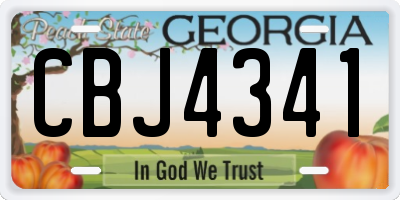 GA license plate CBJ4341