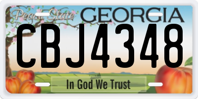 GA license plate CBJ4348