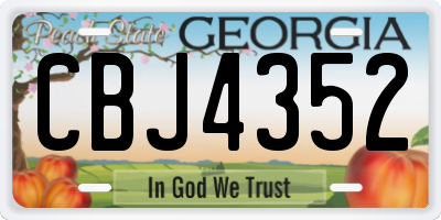 GA license plate CBJ4352