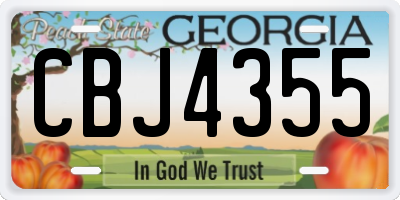 GA license plate CBJ4355