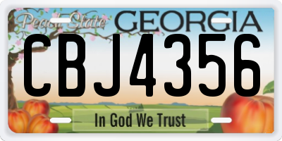 GA license plate CBJ4356